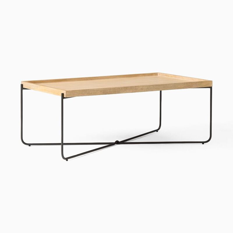 West Elm Willow Rectangular Coffee Table Mango Wood/Metal image number 1